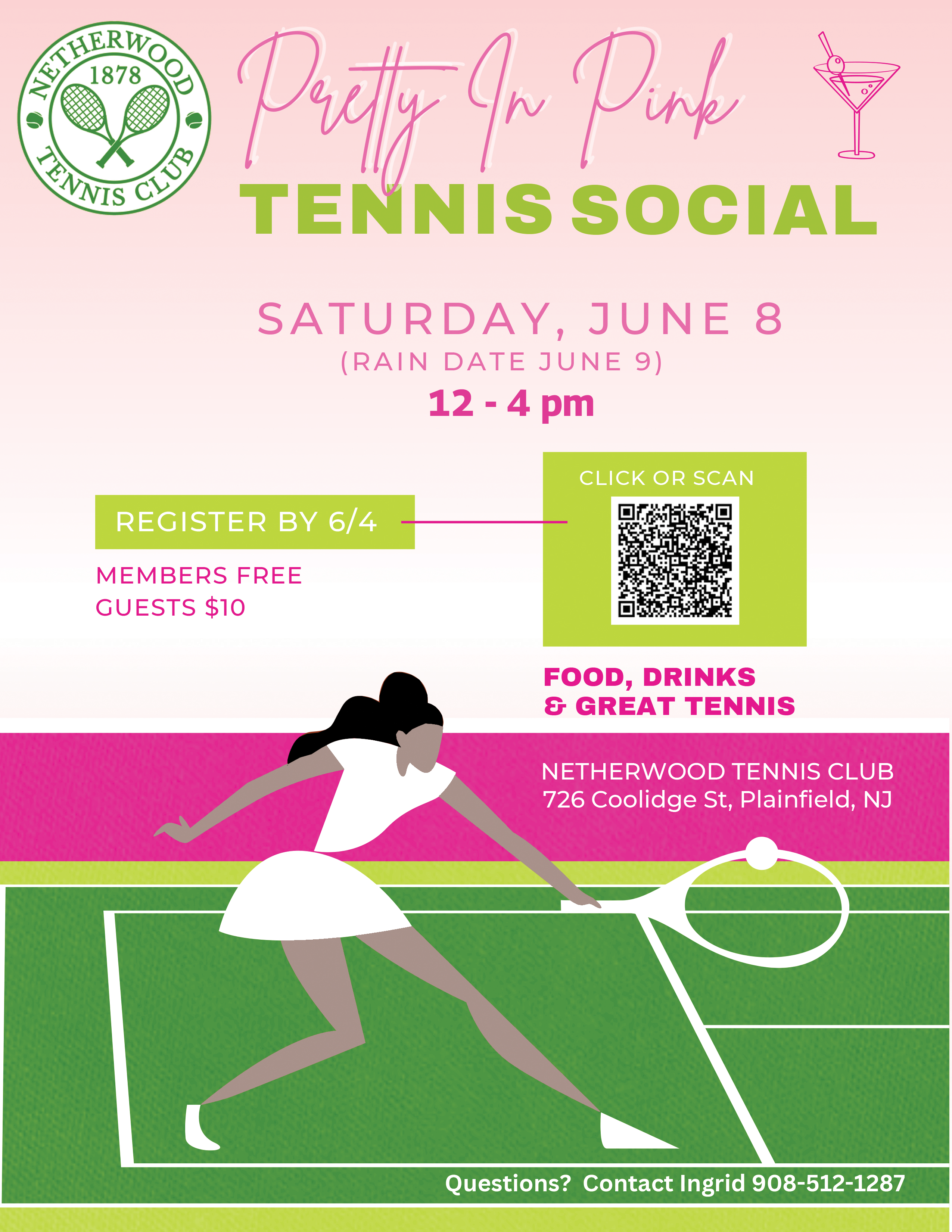 ladies' doubles tennis social at netherwood tennis club in plainfield nj